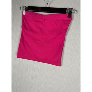Zenana Outfitters Tube Top S Magenta Pink Ruched Side Y2K Basic Shelf Bra